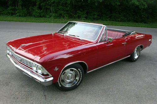 1966 chevrolet chevelle convertible regal red buckets console zz4 no reserve..
