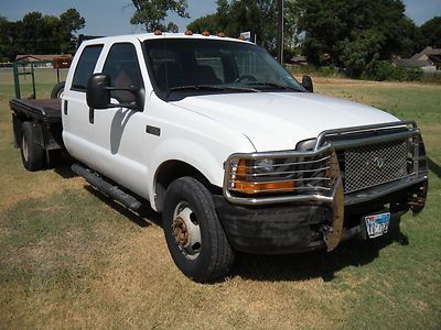 A central texas 2000 ford f-350 crew cab v-10 2wd flat bed cold a/c no reserve!