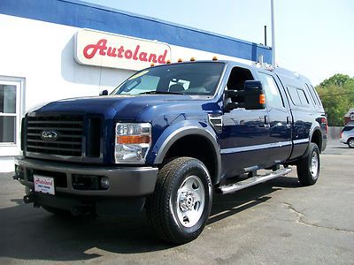 V10 long bed crew cab utility cap blue 4x4 xlt ford f350