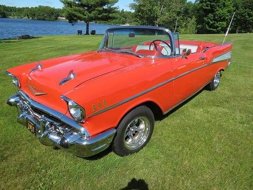 Old 1957 chevrolet belair 150/210 convertible red