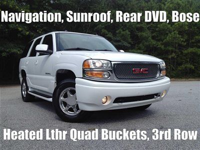 Sunroof navigation heated leather quad buckets third row 6.0l awd 4x4 rear dvd