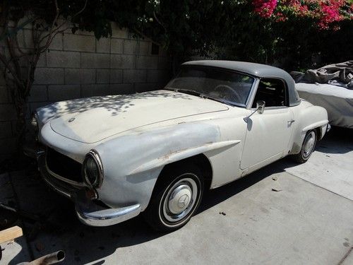 1962 mercedes 190 sl two top california black plate  project car