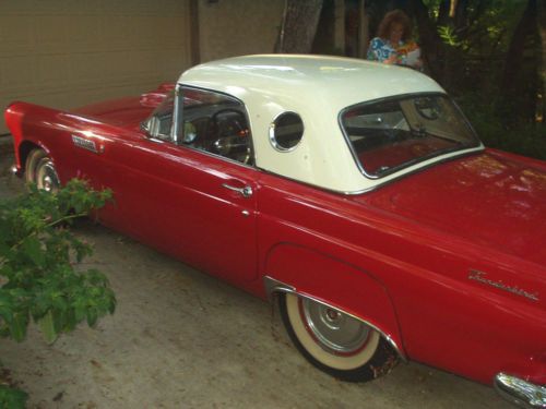 1956 ford thunderbird 2-door coupe &lt;all original&gt; red &amp; white