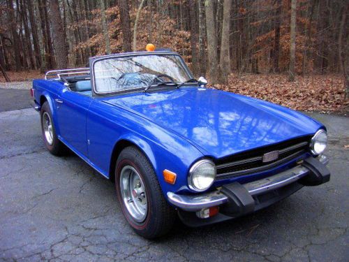 Barn find 1975 triumph blue tr6 roadster easy restoration 2 owner georgia car