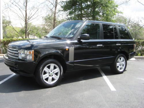 2004 land rover range rover one owner, florida, black/gray classic