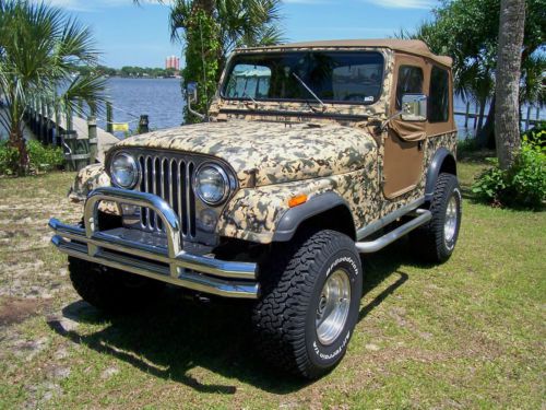 1984 jeep cj-7 wrangler custom hand painted camoflouged paint job 4x4  military