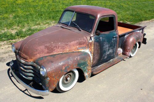 1950 chevrolet pick up-bagged-airride-patina1949-1951-1952-1953-1954 hot rat rod