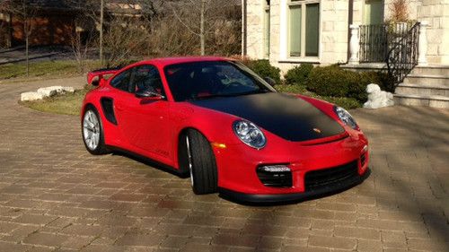 2011 porsche 911 gt2 rs 570 miles! like-new red/black