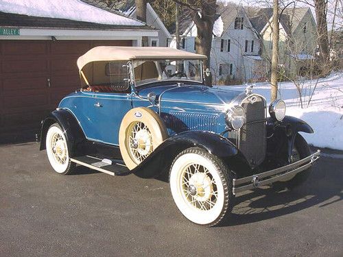 1930 ford model a deluxe roadster beautiful body off restoration rumble seat d/s