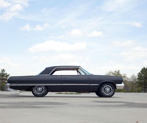 1963 cheverolet impala 2 door hardtop - driver - 350 auto - flat black