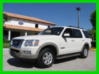 08 white 7-passenger 4l v6 suv *leather *alloy wheels *roof rack *tow hitch *fl