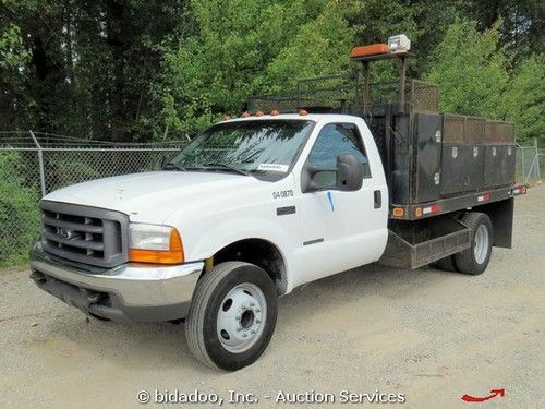 Ford f-450 flatbed dually 12' flatbed truck w/utility storage box 7.3l diesel
