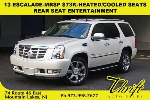 13 escalade-mrsp $73k-rear seat entertainment-heated and cooled seats