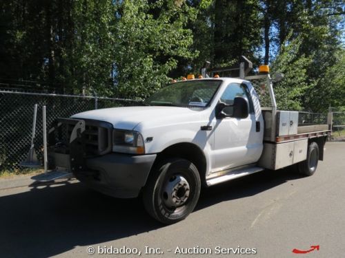 Ford f-450 4 speed automatic 11&#034; flatbed pickup truck w/ 6.8l v10 powerstroke