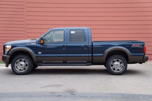 F250 blue 4x4 king ranch navigation moonroof heated &amp; cooled seats tailgate step