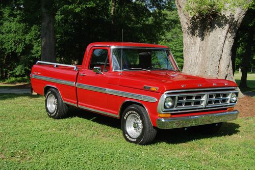 1971 ford f100 ranger xlt red 4x2 factory air original paint low miles 390ci