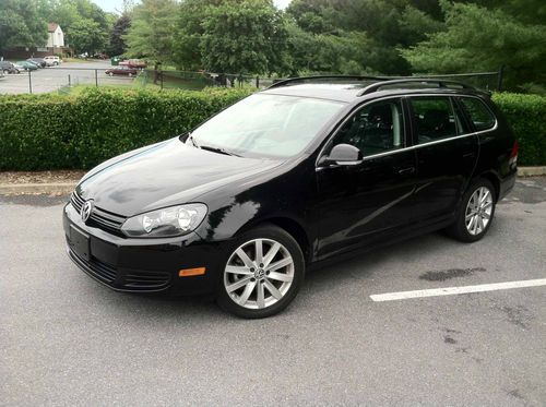 2011 volkswagen jetta sportwagen rebuilt 16k miles full loaded leather blkonblk