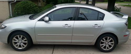 2007 mazda 3 mazda3 75k silver, spoiler, custom hid fogs, remote start