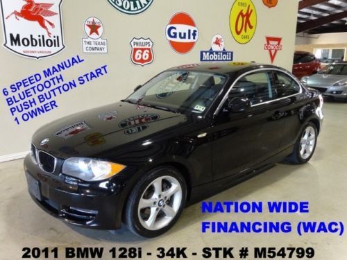 2011 128i coupe,6 speed trans,leather,bluetooth,17in wheels,34k,we finance!!