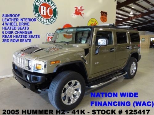 2005 h2 suv,sunroof,htd lth,bose,3rd row seat,20in chrome whls,41k,we finance!!