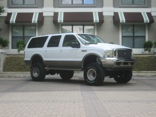 2001 ford excursion limited 7.3l diesel 4x4 lifted brand new tires custom hood!!