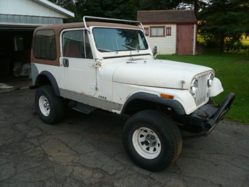 1982 jeep cj7 cj 7 - 6 cyl 258 t4 manual wide track - solid fixer upper