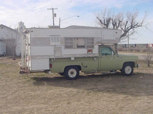 1974 chevy c-20 pickup with 12' slide in camper