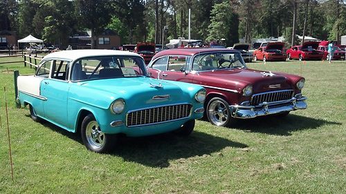 1955 chevy 210 bel air post pro street tubbed 350 4 speed m21 very nice nj 55