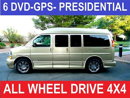 Awd first class presidential, 6 tv-dvd-gps-rvc, awd custom conversion van