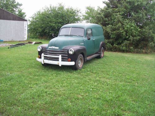 1951 chevy panel green/black 61000 miles good con solid, everything works, 6 cyl