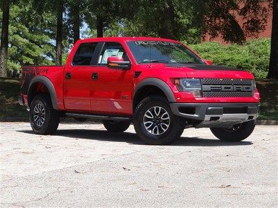 Supercharged red roush raptor 6.2l new 590hp exhaust luxury crew black svt