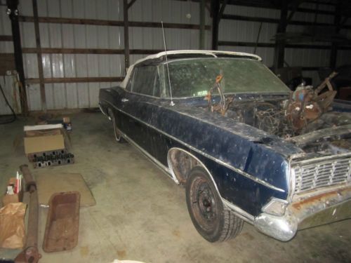 1968 ford galaxie 500 xl convertible 428ci, power everything, barn find