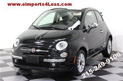 Lounge convertible 5 speed 2012 fiat 500c black low miles super clean condition