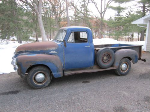 Vintage original 1954 54 chevy 3600 pickup truck 3 window farm truck patina