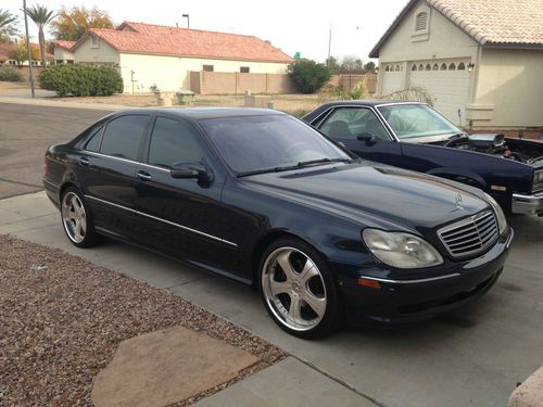 2001 mercedes-benz s500, cobalt blue, 2 piece custom wheels