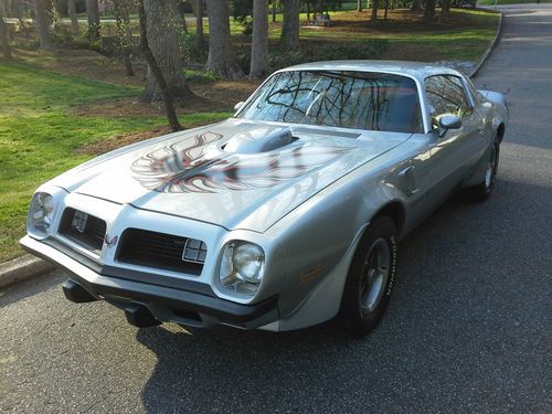 1975 pontiac trans am silver with oxblood red interior in mint condition