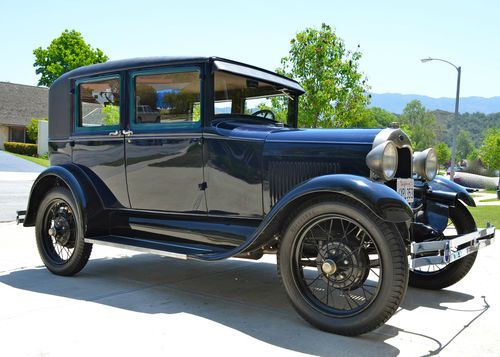 1929 ford model a leatherback fordor 60-b body by briggs restored ca vehicle