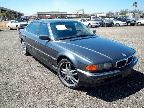 Bmw 740il 1999 sedan automatic, leather, loaded! parts or repair ... no reserve!