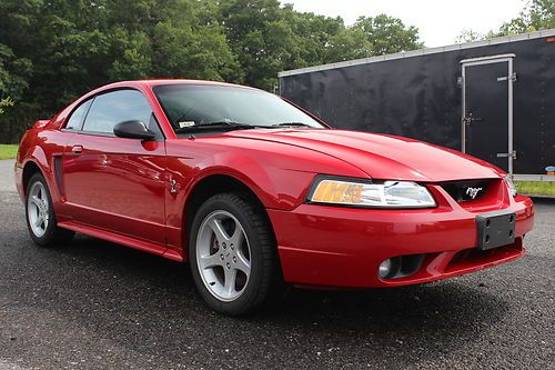 1999 ford mustang svt cobra red, leather, 5-speed exl condition 1 of 4040 made