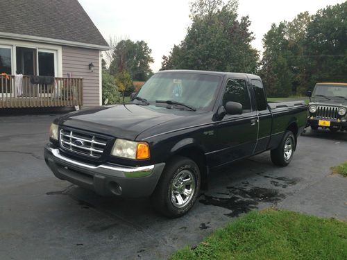 2001 ford ranger xlt extended cab pickup 4-door 3.0l blue 2wd truck chrome rims