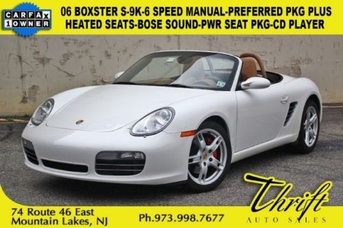 06 boxster s-9k-6 speed manual-preferred pkg plus-heated seats-bose sound