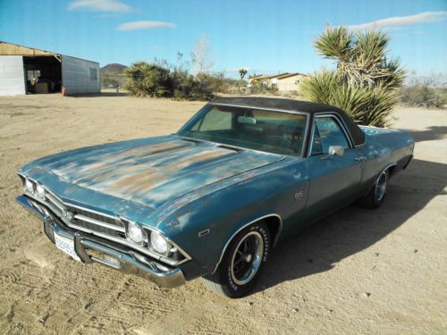 1969 el camino real ss 396 all original barn find!!! california car, runs great!