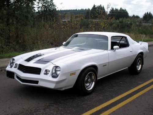 1979 chevrolet camaro zz3 350 engine, 700r4 trans white with rally stripes chevy