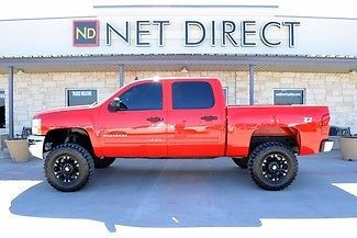 Red chevy 4x4 lift 18&#034; wheels 35&#034; tires new carfax cloth net direct auto texas