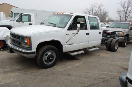 Crew cab dually 350 v8 5.7 low miles auto chevy used ton chassis 54k miles