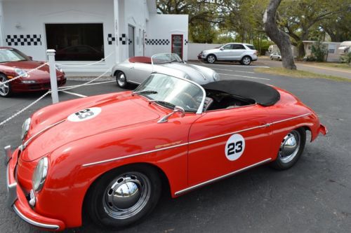 1957 porsche 356 speedster replica. red with red &amp; black interior. 20,013 miles
