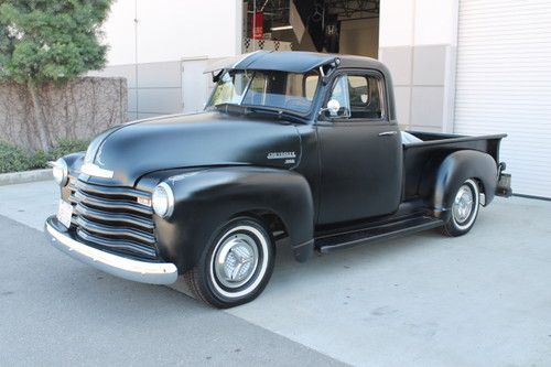 +++   beuatiful matt black 1950 chevy pickup 3100, california truck   +++