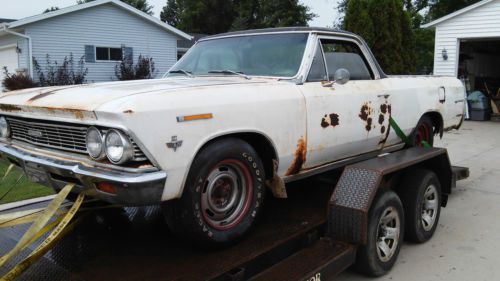 1966 el camino 327 / 4 speed.. project car 92,000 miles barn find