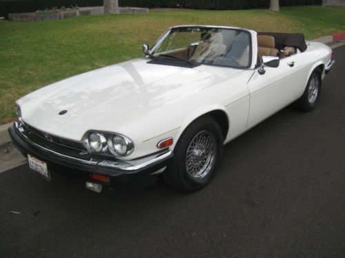 Nice original 1989 jaguar xjs convertible 87k california low miles white/tan