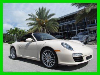 09 cream white 3.8l h6 manual:6-speed convertible *full leather *navigation *fl